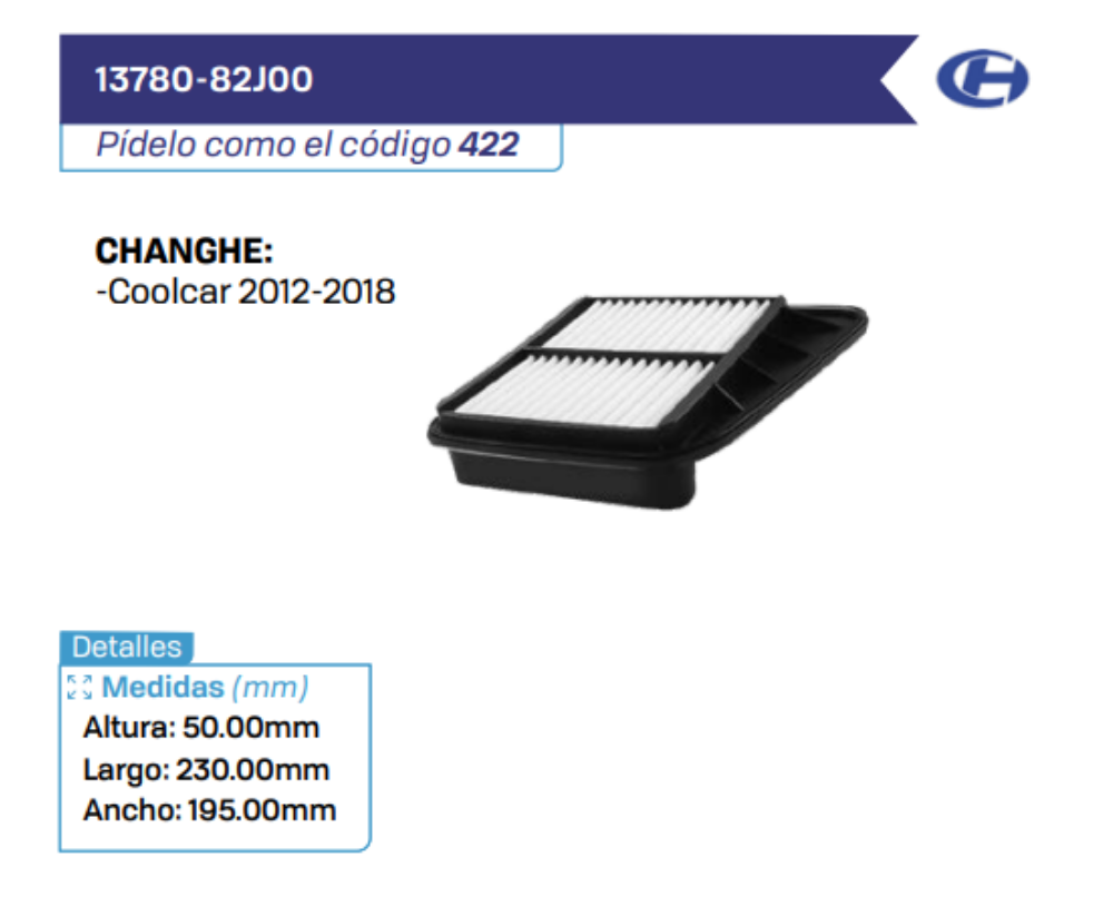 13780-82J00 Filtros de aire CHANGHE