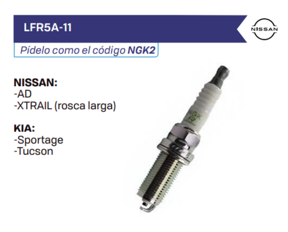 LFR5A-11 Bujías NGK NISSAN - KIA