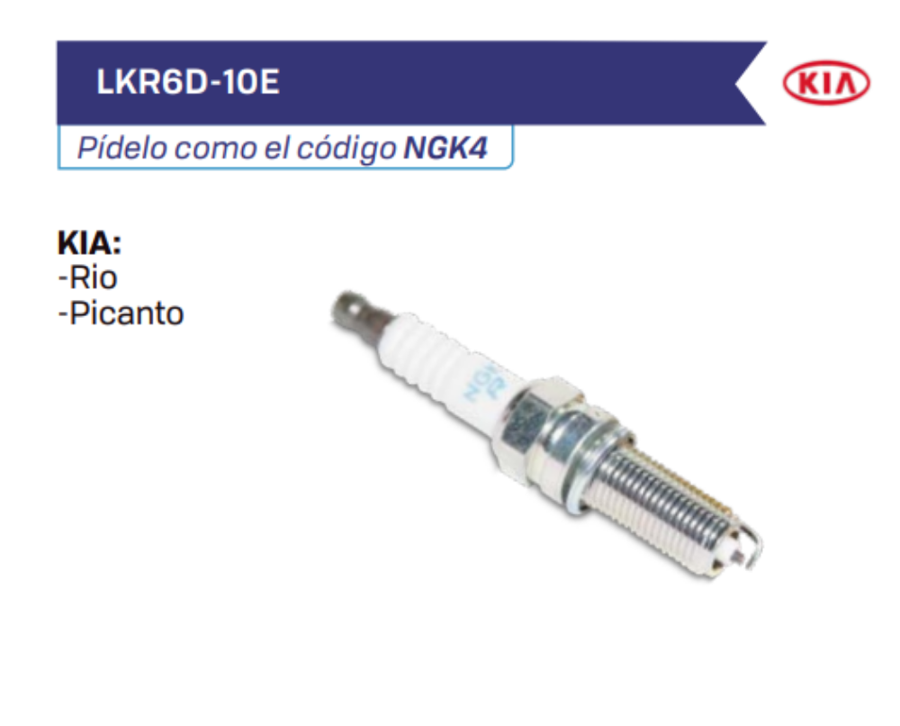 LKR6D-10E Bujías NGK KIA